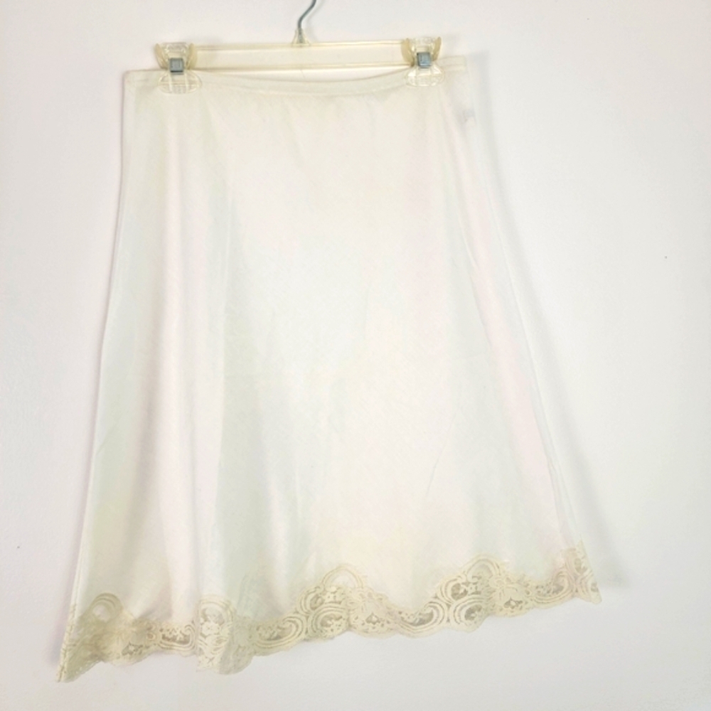 True Vintage 70's Wonder Maid Slip Dacron Polyester Lace Trim Union Made Small
